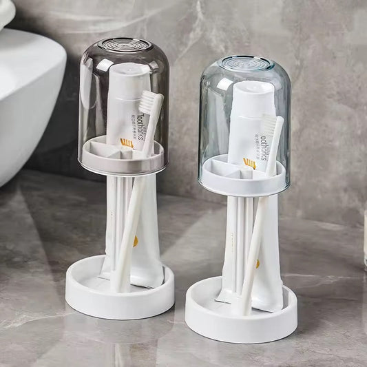 Toothbrush Toothpaste Holder With DustProof Mouthwash Cup