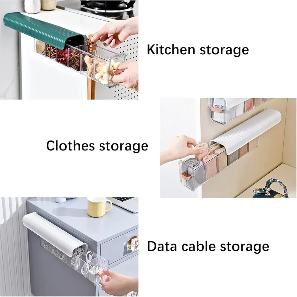 Wall Mounted Multifunctional Socks and Undergarments Organizer with Six grid Cells(Comes with Free Self Adhesive Wall Hook)