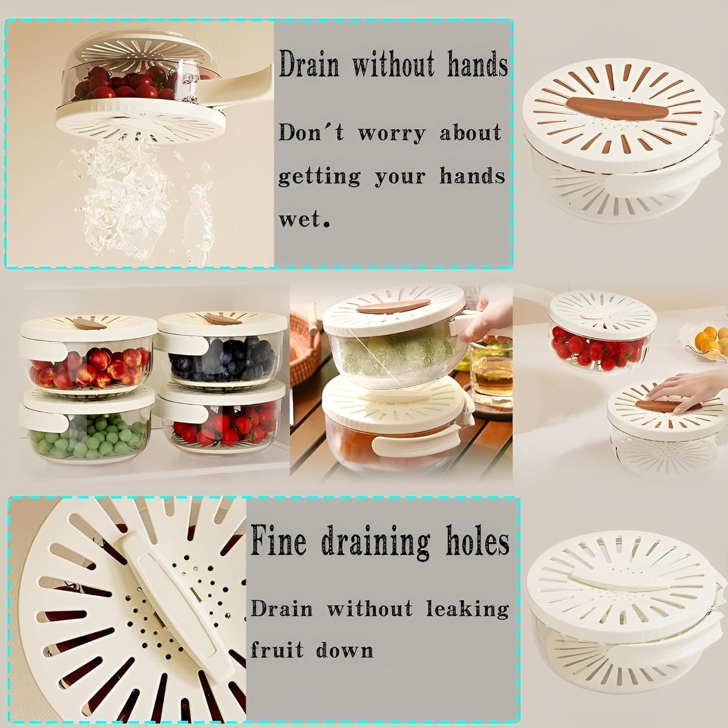 2 in 1 Drainer, Multifunctional Fruits and Vegetables Basket and Bowl
