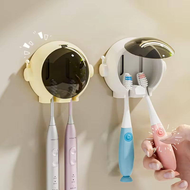 Astronaut Wall Mounted Tooth Brush Holder (Comes With Free Self Adhesive Wall Hook)