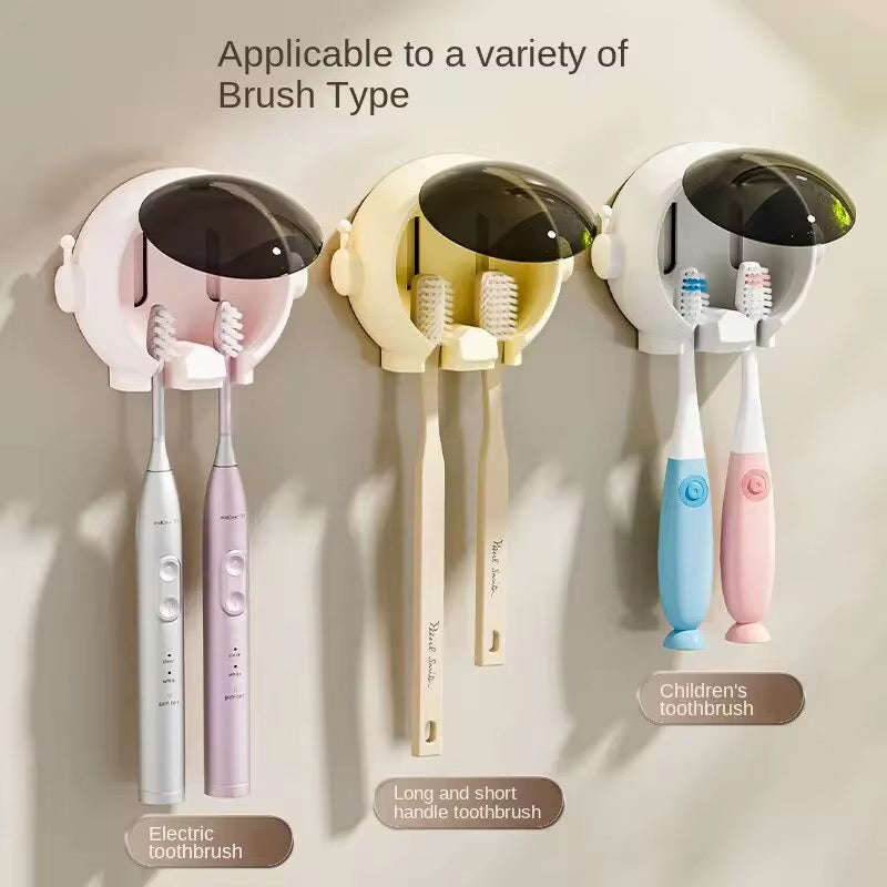 Astronaut Wall Mounted Tooth Brush Holder (Comes With Free Self Adhesive Wall Hook)