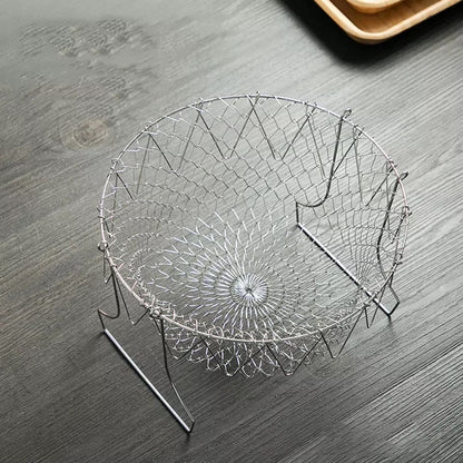 Stainless Steel Folding Multipurpose Frying Chef Basket For Fries